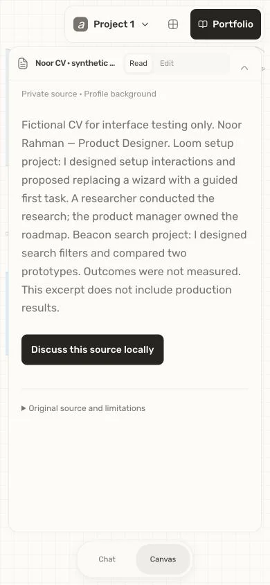 The source stays inspectable