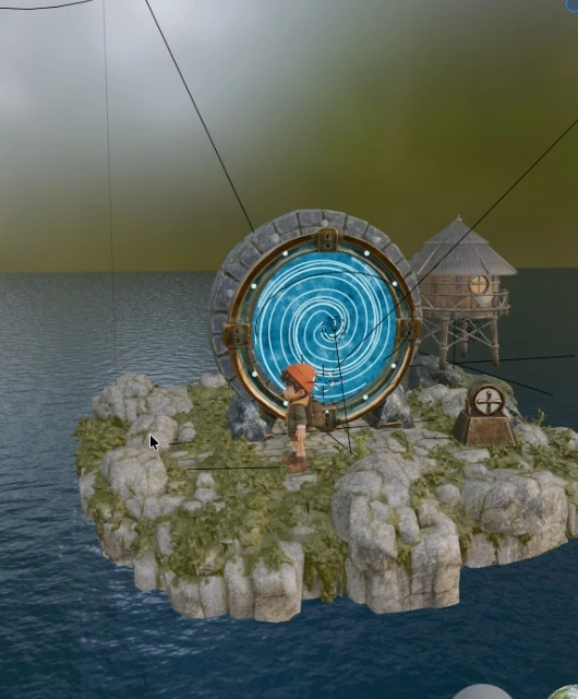 Dream gate island textured and lit in Blender